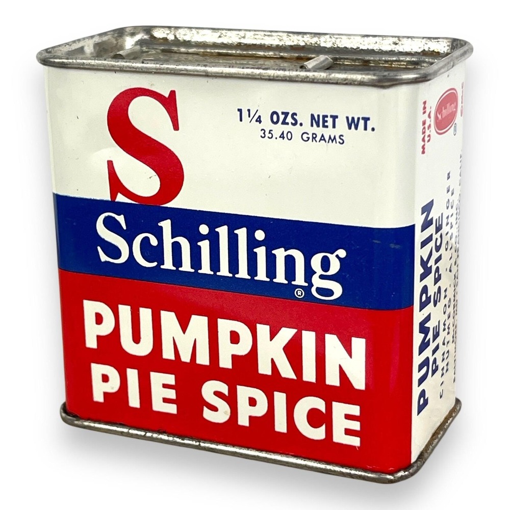 Schilling Vintage Spice Tin - Pumpkin Pie Spice - 1 1/4 oz Vintage Made In USA